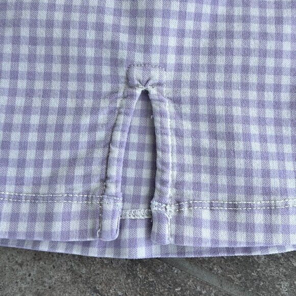 Hollister Purple Lavender Gingham Check Bare Structured Mini Dress Size XS - Picture 12 of 13